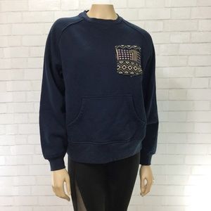Rock Smith Small Navy Crew Neck Sweatshirt Pocket